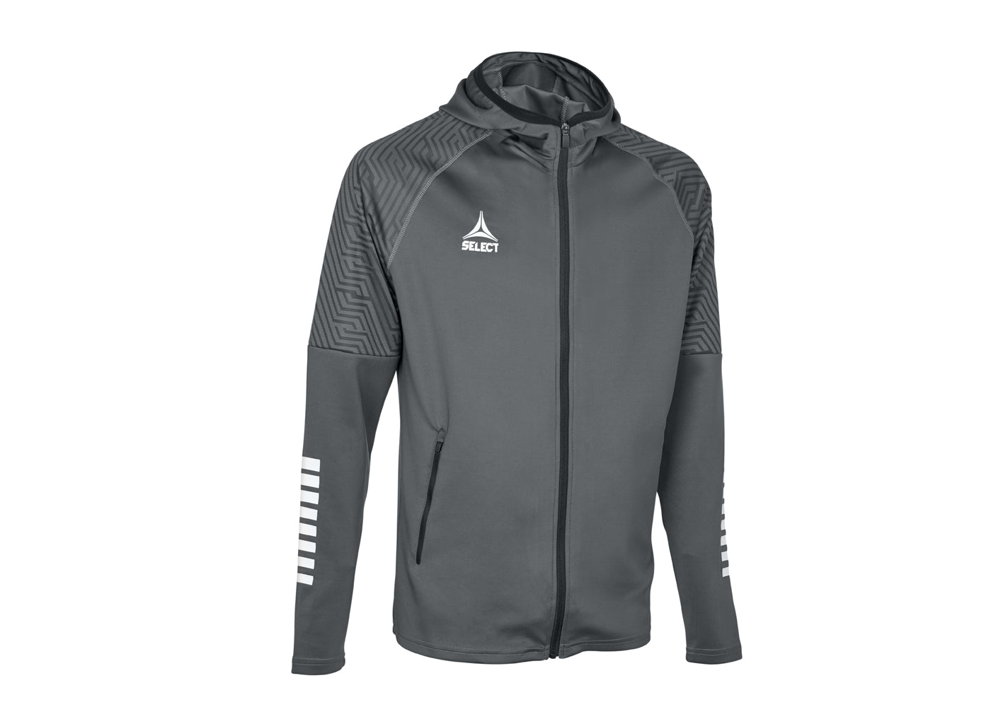 Sportovní mikina Select Zip hoodie Monaco šedo bílá