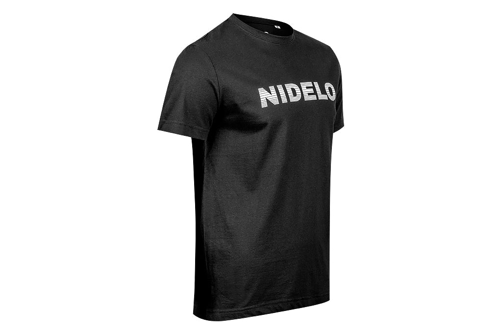 Sportovní tričko NIDELO T-shirt Stripe logo Core line černá