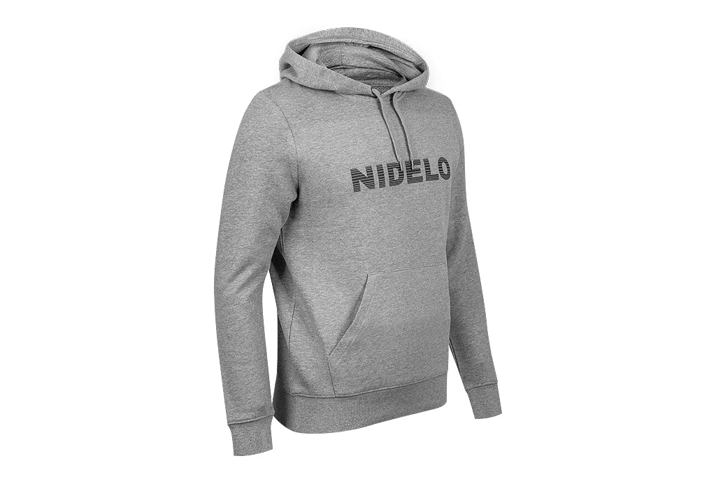 Sportovní mikina NIDELO Hoodie Stripe logo Core line šedá